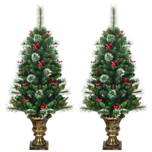 Snow Flocked Pre Lit Artificial Christmas Tree 4 Ft - Image 3