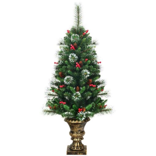 Snow Flocked Pre Lit Artificial Christmas Tree 4 Ft - Image 2