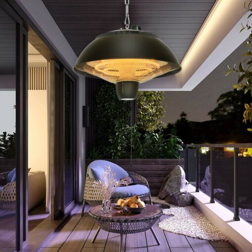 Compact Hanging Electric Infrared Halogen Patio Heater 1500W - Image 5