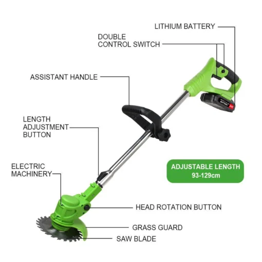 Electric Cordless Battery Operated Weed Eater Grass Trimmer - Image 2