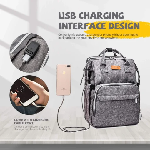 Portable 3 in 1 Travel Baby Crib Bed Diaper Bag - Image 5