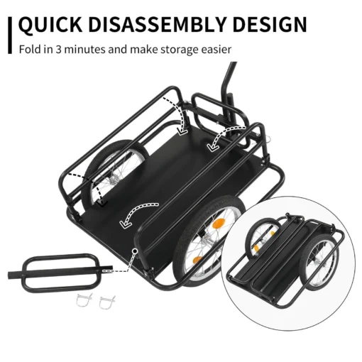Compact Bicycle Cargo Trailer Cart Wagon - Image 7