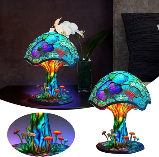 Stained Glass Plant Series Table Lamp - Image 10
