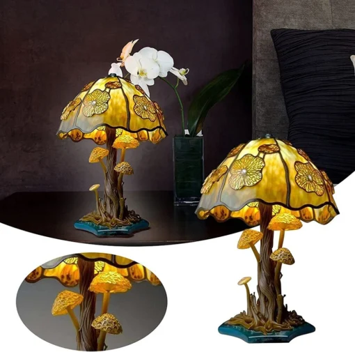 Stained Glass Plant Series Table Lamp - Image 9