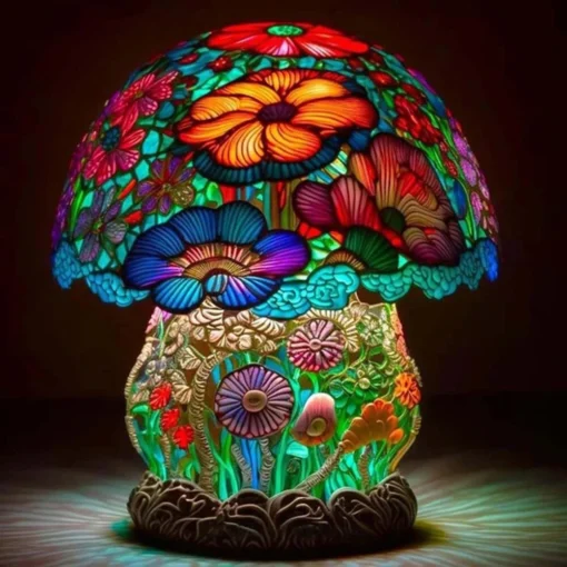 Stained Glass Plant Series Table Lamp - Image 6