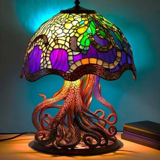 Stained Glass Plant Series Table Lamp - Image 3