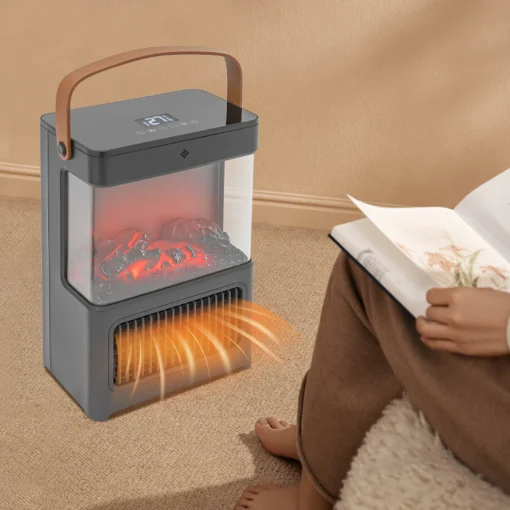Electric Portable 3D Flame Indoor Space Heater 1500W - Image 4