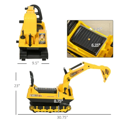 2-in-1 Ride-On Construction Excavator Toy - Image 4
