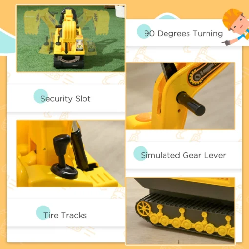 2-in-1 Ride-On Construction Excavator Toy - Image 6
