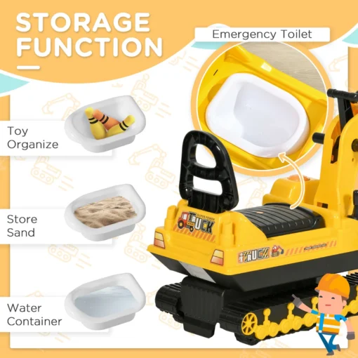 2-in-1 Ride-On Construction Excavator Toy - Image 5