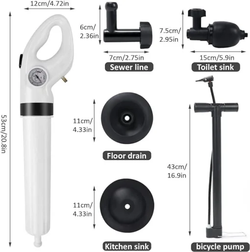 High-Pressure Drain Unblocker and Toilet Plunger - Image 5