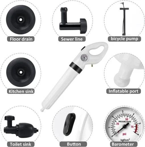 High-Pressure Drain Unblocker and Toilet Plunger - Image 3