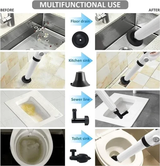 High-Pressure Drain Unblocker and Toilet Plunger - Image 6