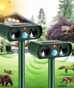 Solar Powered and Ultrasonic Animal Repellent