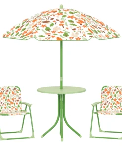 Kids Outdoor Picnic Bench Table Set With Umbrella
