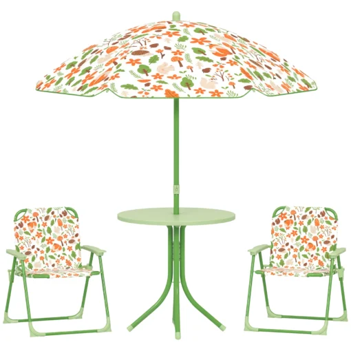 Kids Outdoor Picnic Bench Table Set With Umbrella