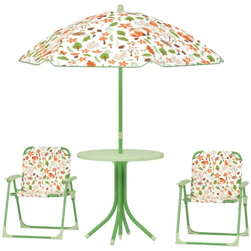 Kids Outdoor Picnic Bench Table Set With Umbrella - Image 2
