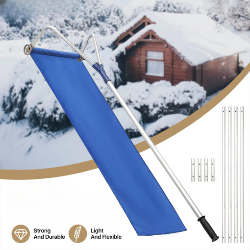 Heavy Duty Telescoping Roof Snow Remover Shovel Rake - Image 2
