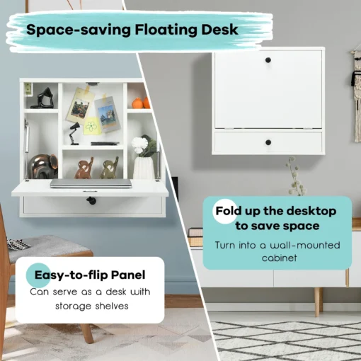 Heavy Duty Floating Wall Mounted Foldable Table - Image 6