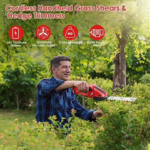 2-in-1 Cordless Grass Shears and Hedge Trimmer - Image 4