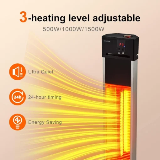 Electric Outdoor Infrared Patio Porch Tower Space Heater 1500W - Image 9
