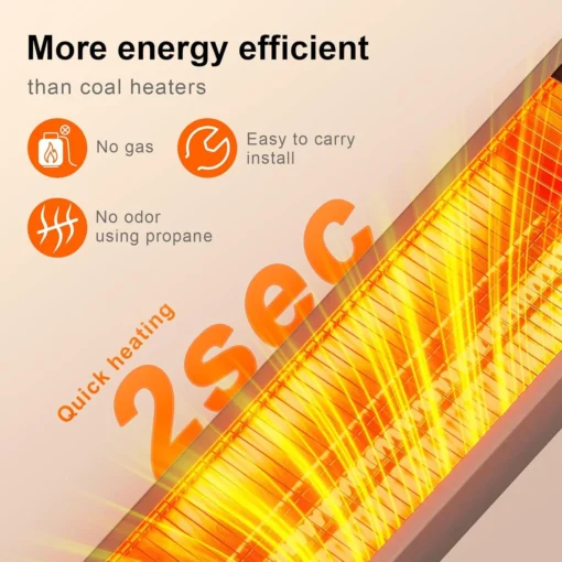 Electric Outdoor Infrared Patio Porch Tower Space Heater 1500W - Image 8