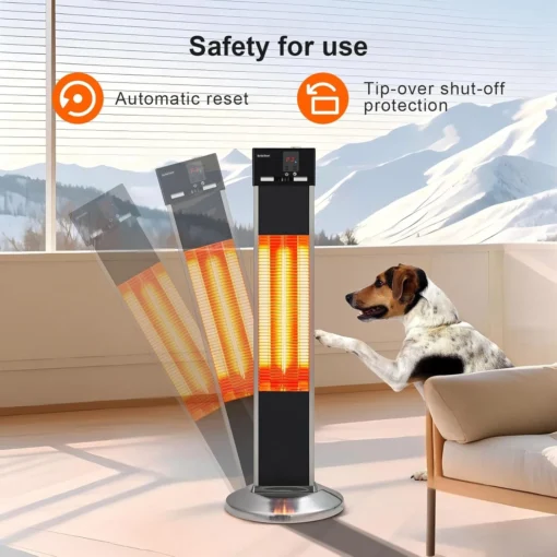 Electric Outdoor Infrared Patio Porch Tower Space Heater 1500W - Image 7