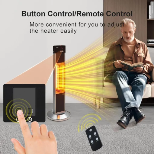 Electric Outdoor Infrared Patio Porch Tower Space Heater 1500W - Image 6