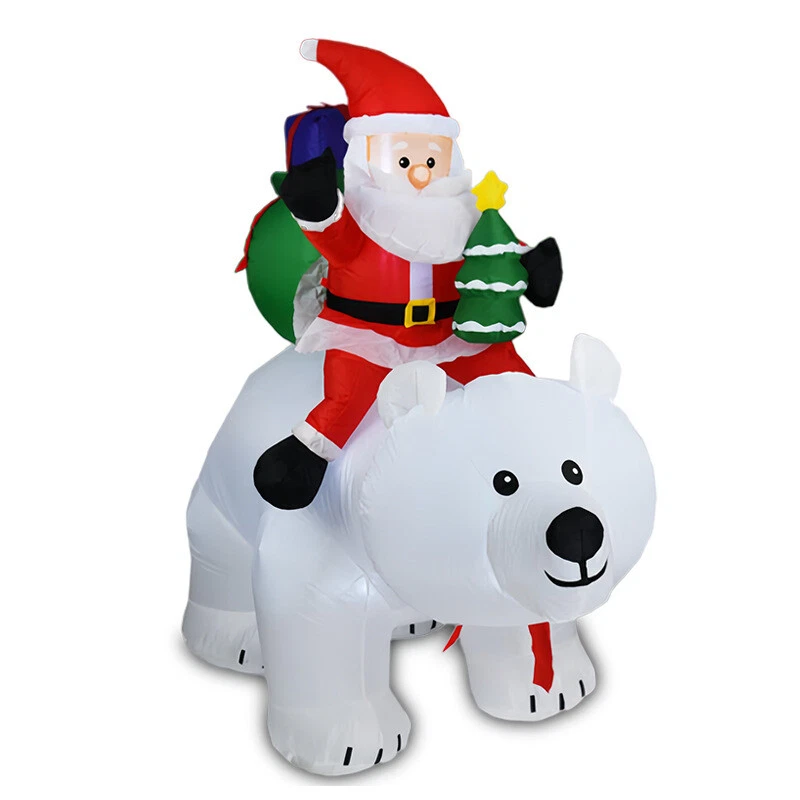 Giant Inflatable Outdoor Christmas Blow Up Santa With Polar Bear 7 Ft - Image 6
