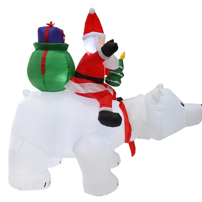 Giant Inflatable Outdoor Christmas Blow Up Santa With Polar Bear 7 Ft - Image 5