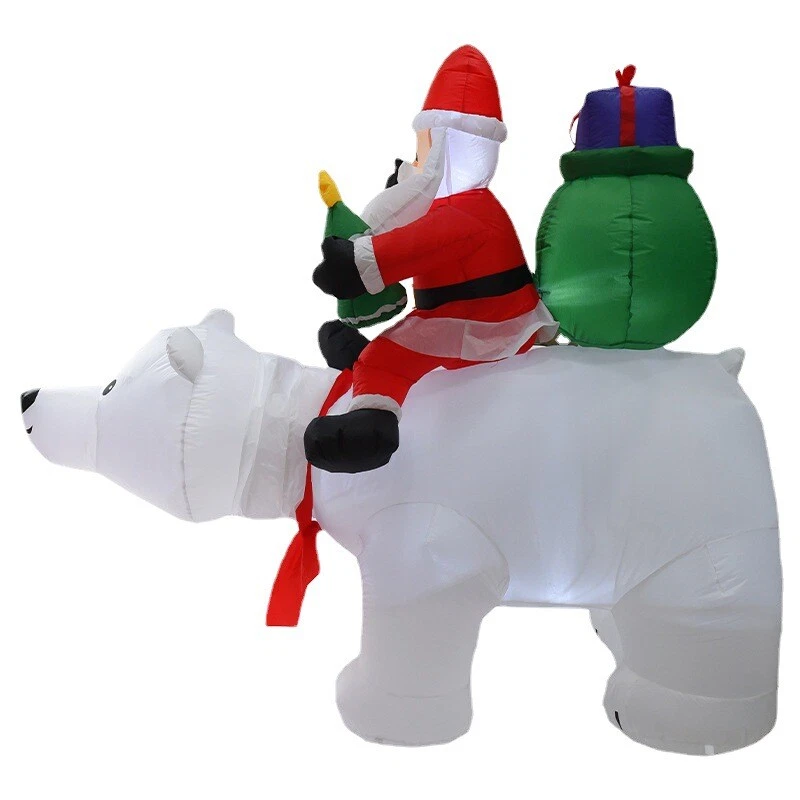 Giant Inflatable Outdoor Christmas Blow Up Santa With Polar Bear 7 Ft - Image 4