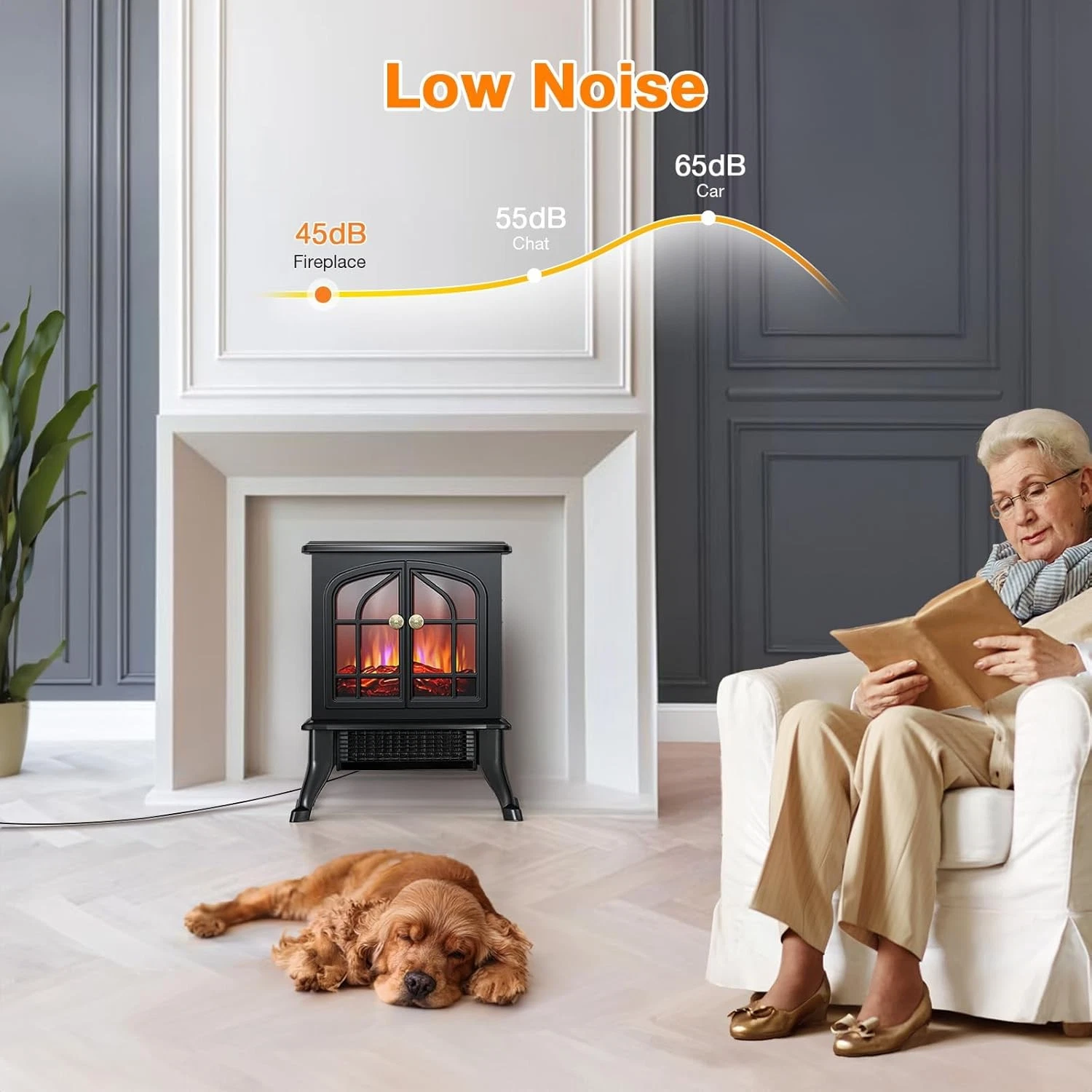 1500W Electric Infrared Fireplace Heater with 3D Flame - Image 5