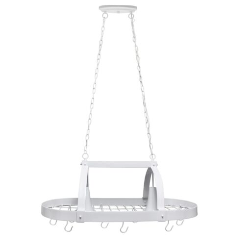 Lighted Ceiling Hanging Pot And Pan Organizer Kitchen Rack - Image 3