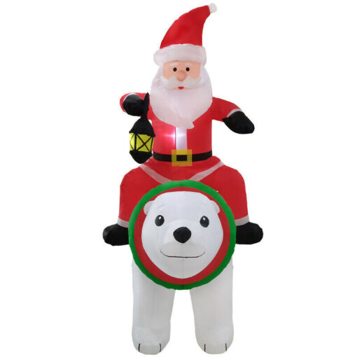 Giant Inflatable Outdoor Christmas Blow Up Santa With Polar Bear 7 Ft - Image 3