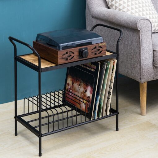 Heavy Duty Vinyl Record Player Turntable Storage Rack Stand - Image 5