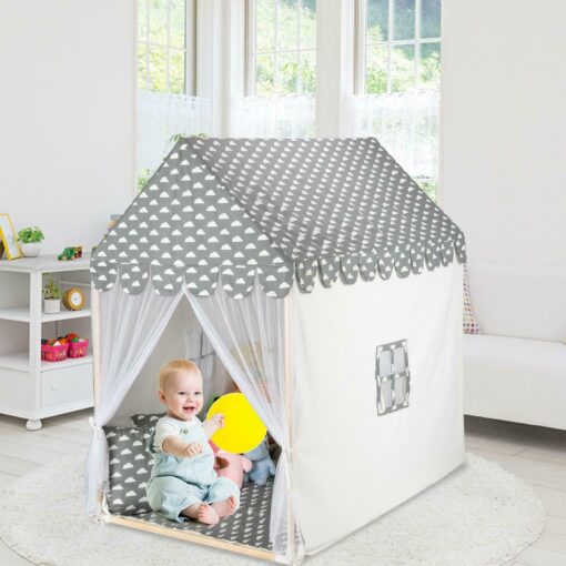 Kids Indoor Pop Up Spacious Castle Play Tent House - Image 3