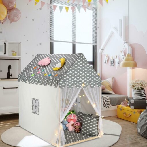 Kids Indoor Pop Up Spacious Castle Play Tent House - Image 2