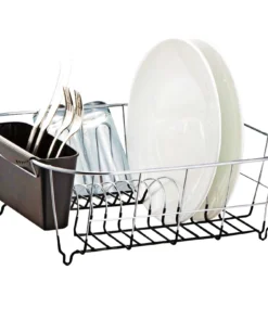 Over Sink Dish Drying Rack with Cutlery Holder