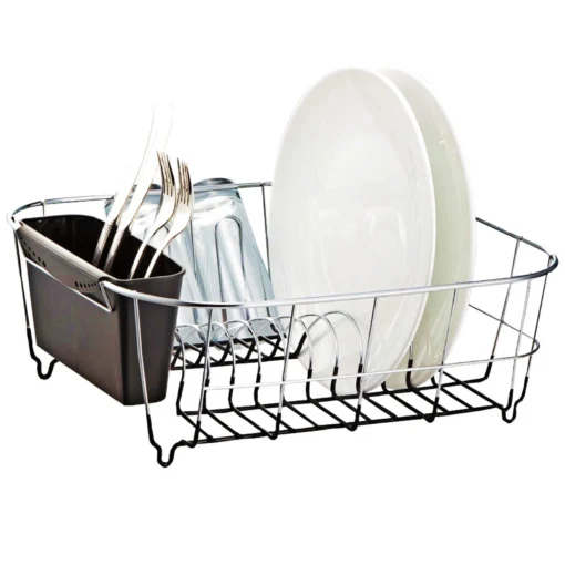 Over Sink Dish Drying Rack with Cutlery Holder