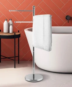 Free Standing Bathroom Towel Drying Rack Stainless Steel