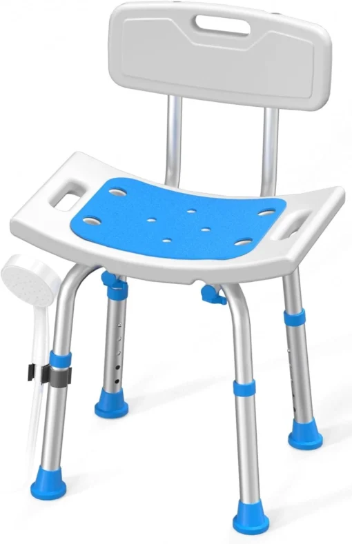 Heavy Duty Shower Chair with Removable Backrest