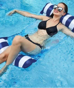 Inflatable Swimming Hammock Lounge Chair Water Swimming Floating Bed