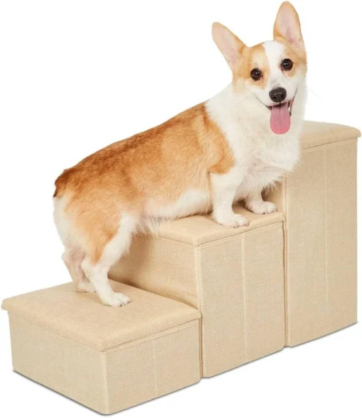 Adjustable Dog Pet Stairs with Storage