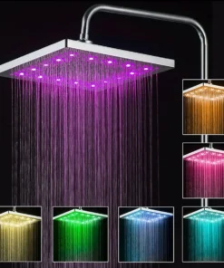 Color Changing Waterproof LED Shower Head Light