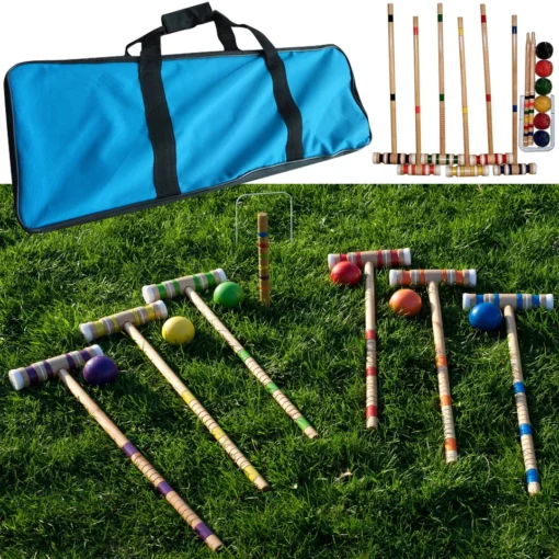 Premium Wooden Croquet 4 Players Game Set - Image 3