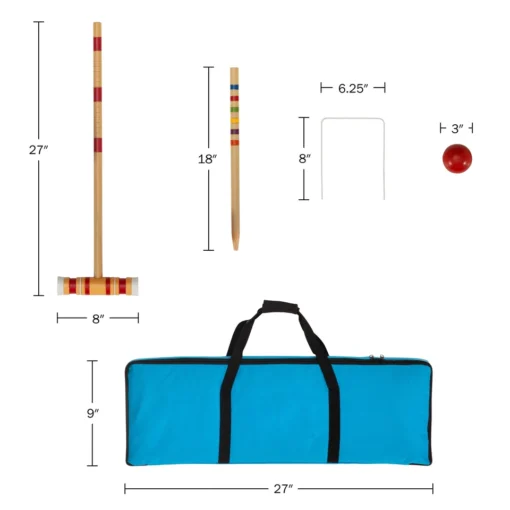 Premium Wooden Croquet 4 Players Game Set - Image 8