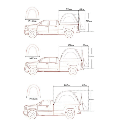 Premium Pickup Truck Pop Up Bed Tent - Image 3
